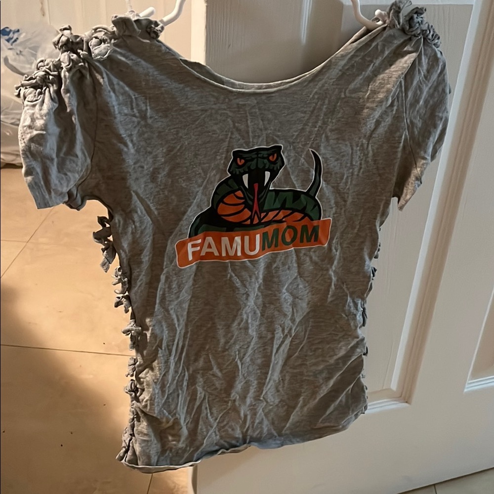 Gray Graphic T-Shirt with FAMU Design